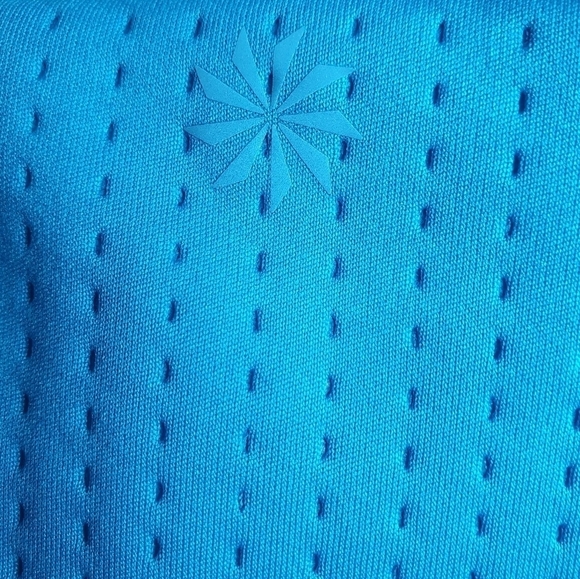 ATHLETA Atmosphere Anorak Jacket Quater Zip Thumb Blue holes‎ Women's Size S - Picture 13 of 15